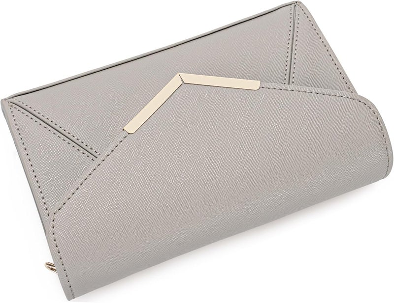 DEXMAY DM DEXMAY Women Envelope Clutch Faux Saffiano Leather Evening Handbag Foldover Clutch Bag Formal Dressy Purse - Image 5